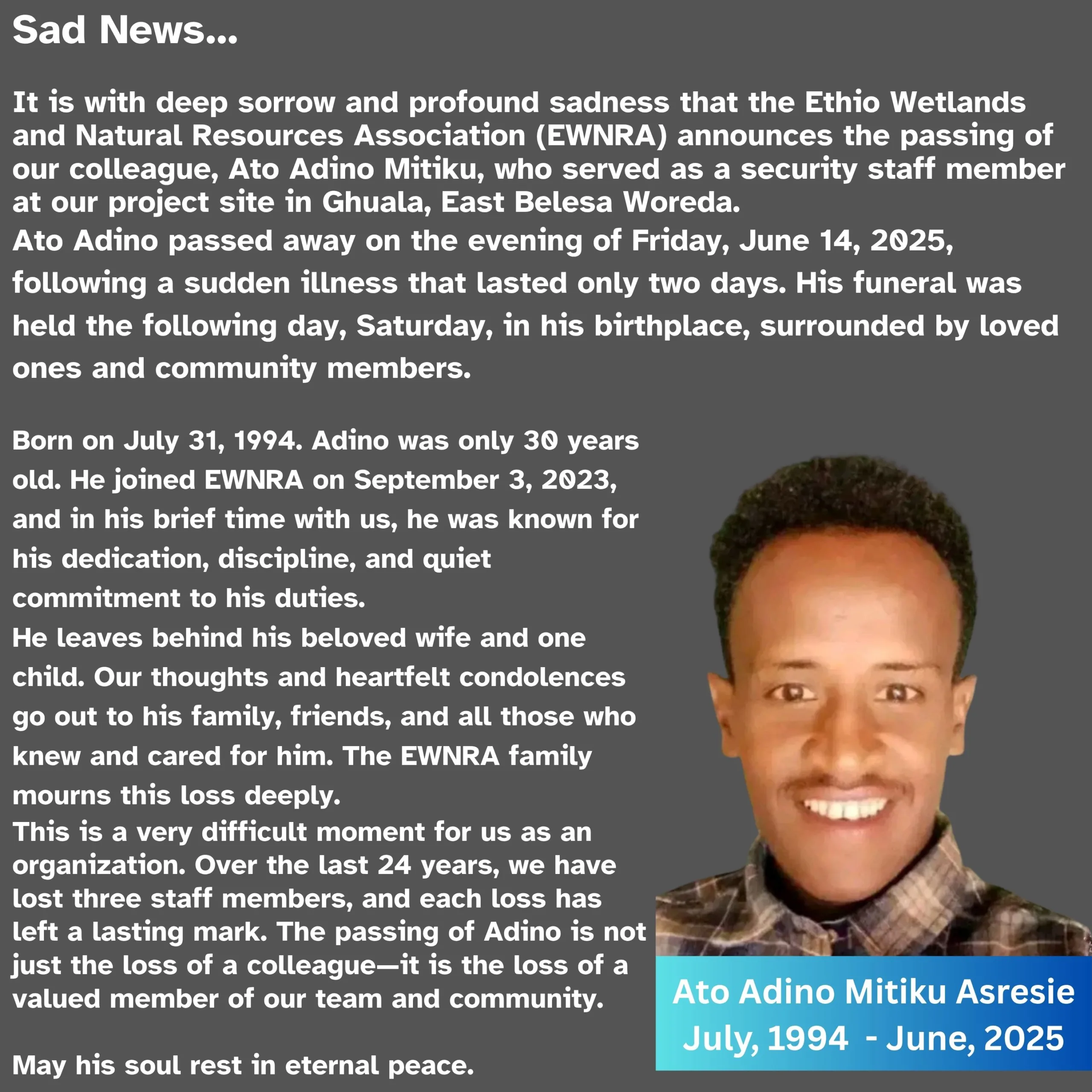 You are currently viewing Sad News…